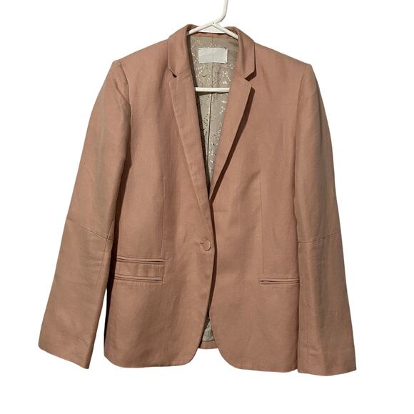 Zadig & Voltaire Vedy Spi Deluxe Blazer 36 Rose Pink Small Linen Cotton - Picture 2 of 14